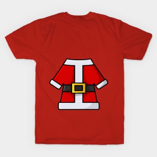 Santa Claus coat with buttons and belt vector icon illustration. T-Shirt